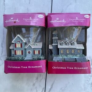 Hallmark Thomas Kinkade Christmas Village Ornaments - NIB 2013